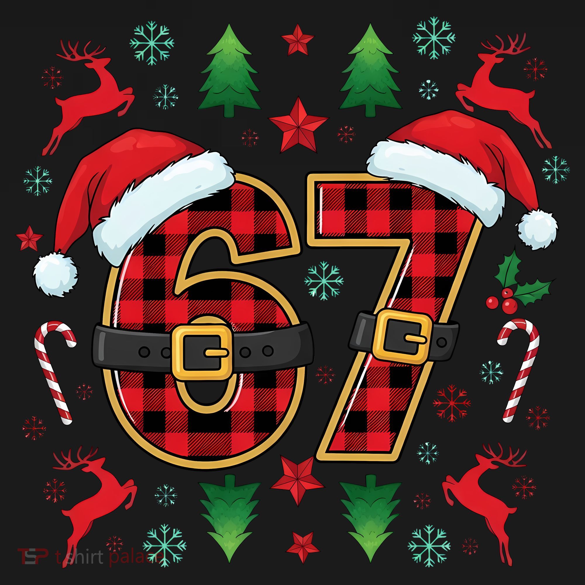 67 Christmas Plaid Number Viral Meme 6-7 Six Seven Women's Hoodie