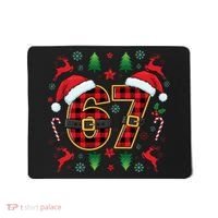 67 Christmas Plaid Number Viral Meme 6-7 Six Seven Mousepad thumb 0