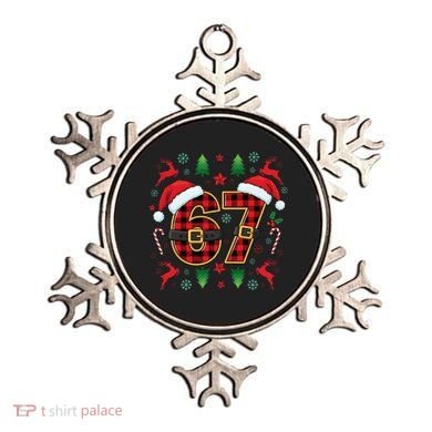 67 Christmas Plaid Number Viral Meme 6-7 Six Seven Ornament