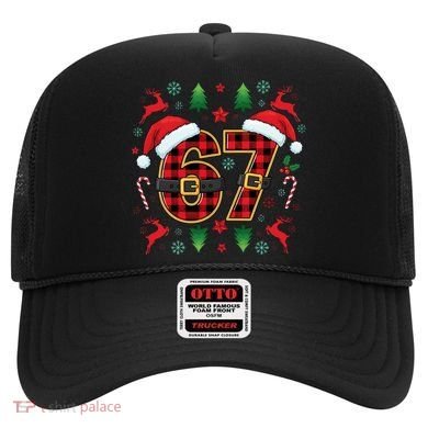 67 Christmas Plaid Number Viral Meme 6-7 Six Seven Hat