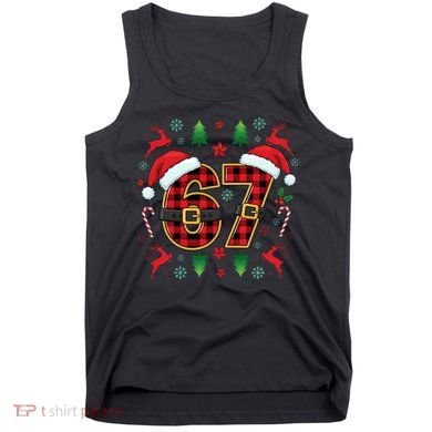 67 Christmas Plaid Number Viral Meme 6-7 Six Seven Tank Top