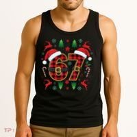 67 Christmas Plaid Number Viral Meme 6-7 Six Seven Tank Top thumb 3