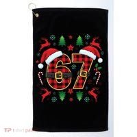 67 Christmas Plaid Number Viral Meme 6-7 Six Seven Golf Towel thumb 0