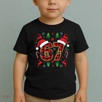 67 Christmas Plaid Number Viral Meme 6-7 Six Seven Toddler T-Shirt thumb 2