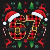 67 Christmas Plaid Number Viral Meme 6-7 Six Seven Kids Sweatshirt thumb 2