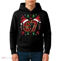 67 Christmas Plaid Number Viral Meme 6-7 Six Seven Kids Hoodie thumb 4