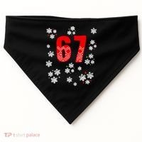 67 Christmas Snowflake Ugly Sweater 6-7 Meme USA-Made Doggie Bandana thumb 0