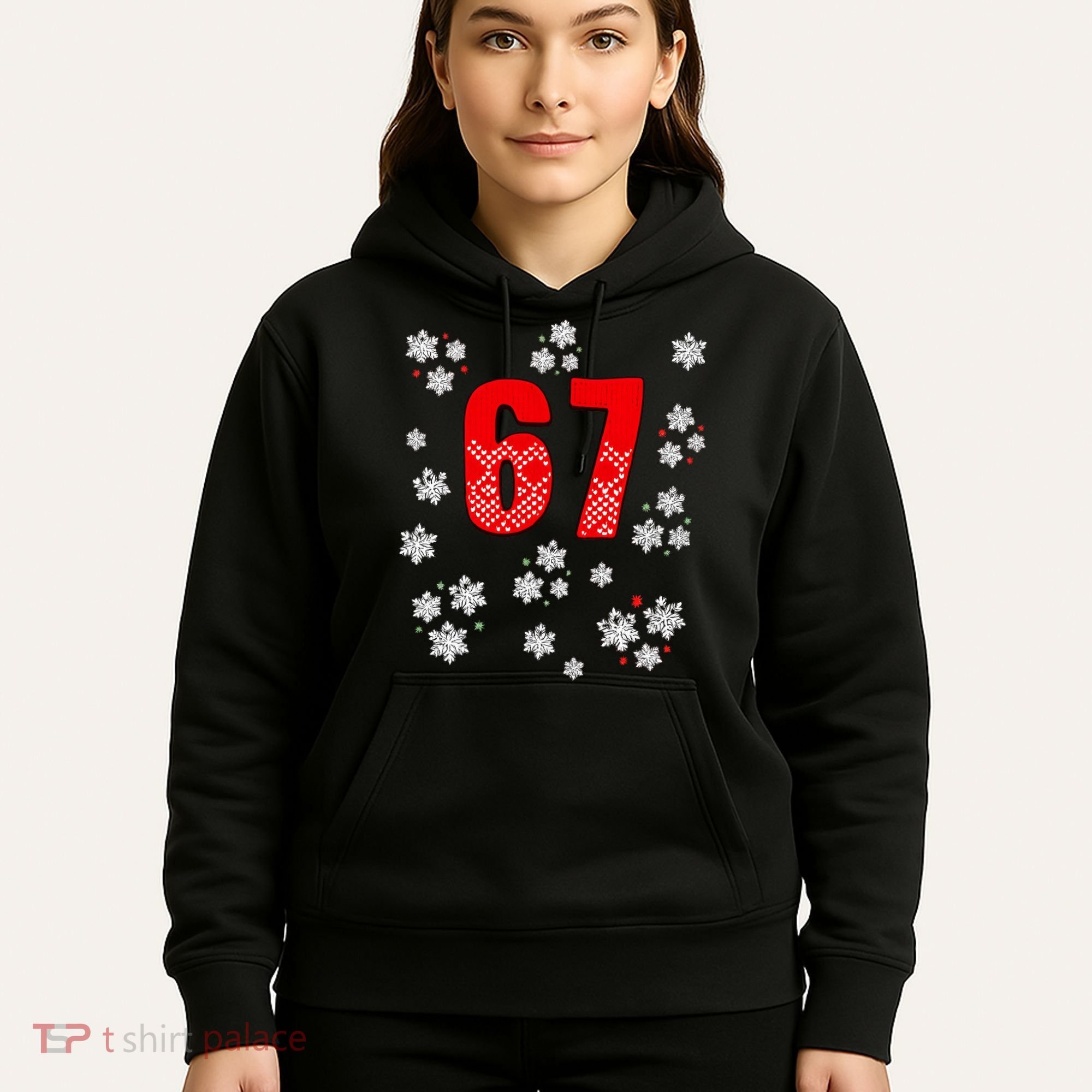 67 Christmas Snowflake Ugly Sweater 6-7 Meme Hoodie