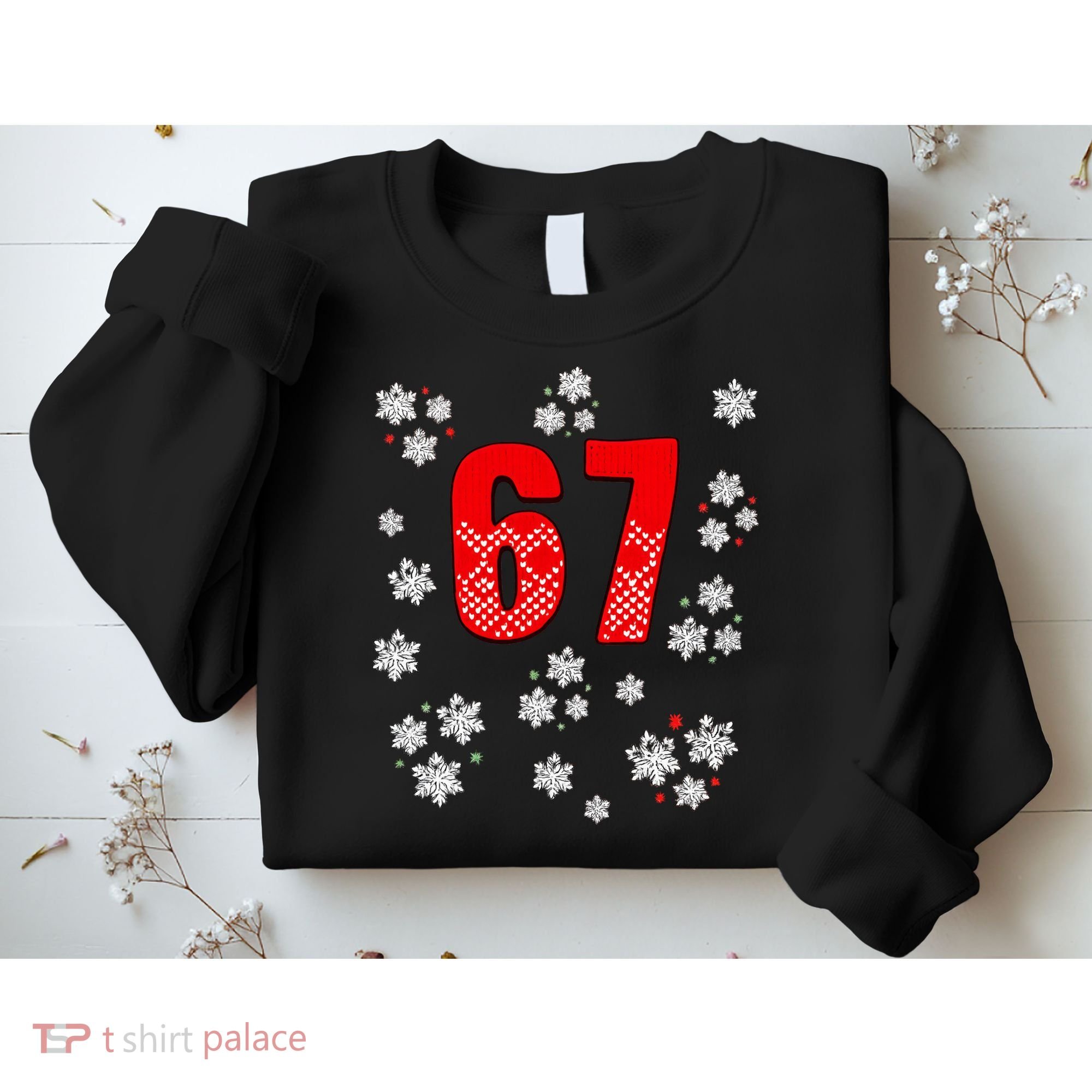 67 Christmas Snowflake Ugly Sweater 6-7 Meme Sweatshirt