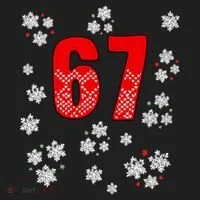 67 Christmas Snowflake Ugly Sweater 6-7 Meme Beanie thumb 2