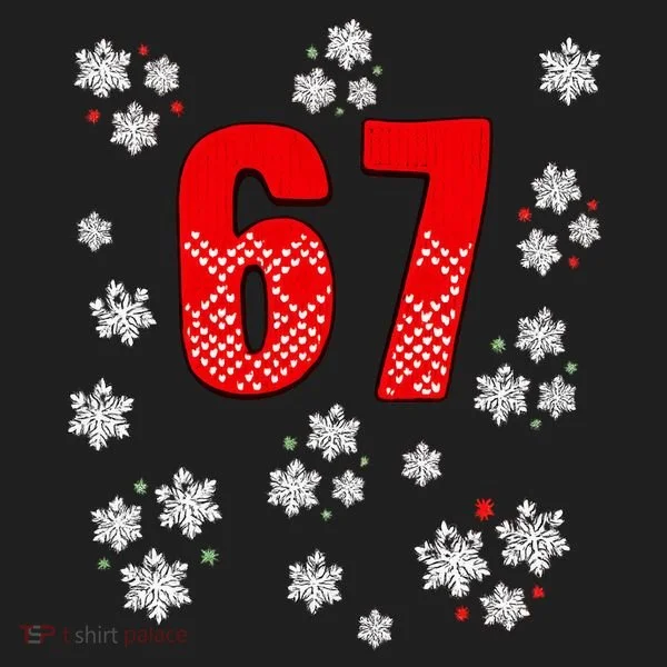 67 Christmas Snowflake Ugly Sweater 6-7 Meme Beanie