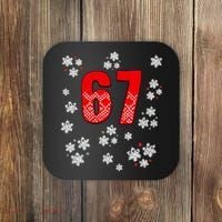 67 Christmas Snowflake Ugly Sweater 6-7 Meme Coaster thumb 0