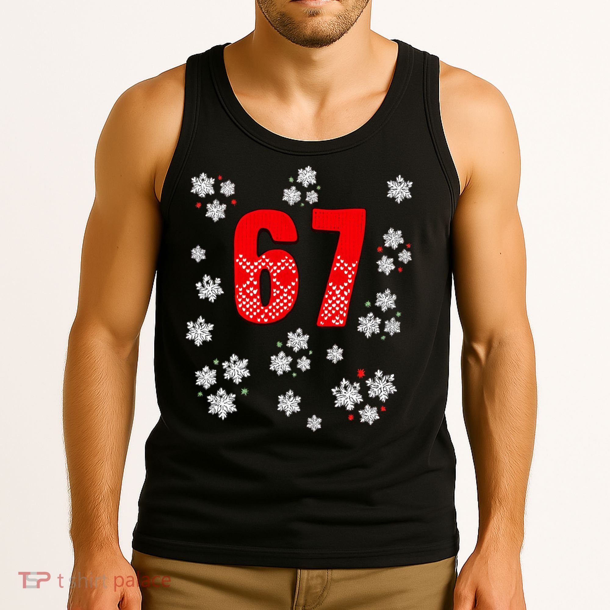 67 Christmas Snowflake Ugly Sweater 6-7 Meme Tank Top