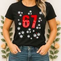 67 Christmas Snowflake Ugly Sweater 6-7 Meme Women's T-Shirt thumb 2