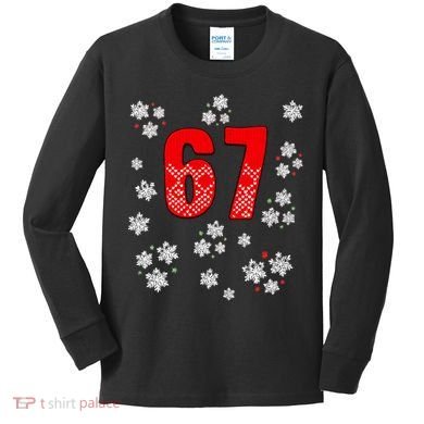 67 Christmas Snowflake Ugly Sweater 6-7 Meme Kids Long Sleeve Shirt