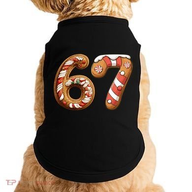 67 Christmas Six Seven Funny Meme Gingerbread Cookies Doggie Tank