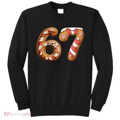 67 Christmas Six Seven Funny Meme Gingerbread Cookies Sweatshirt