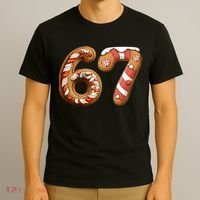 67 Christmas Six Seven Funny Meme Gingerbread Cookies T-Shirt thumb 3