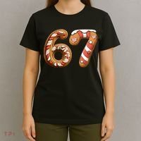 67 Christmas Six Seven Funny Meme Gingerbread Cookies T-Shirt thumb 4