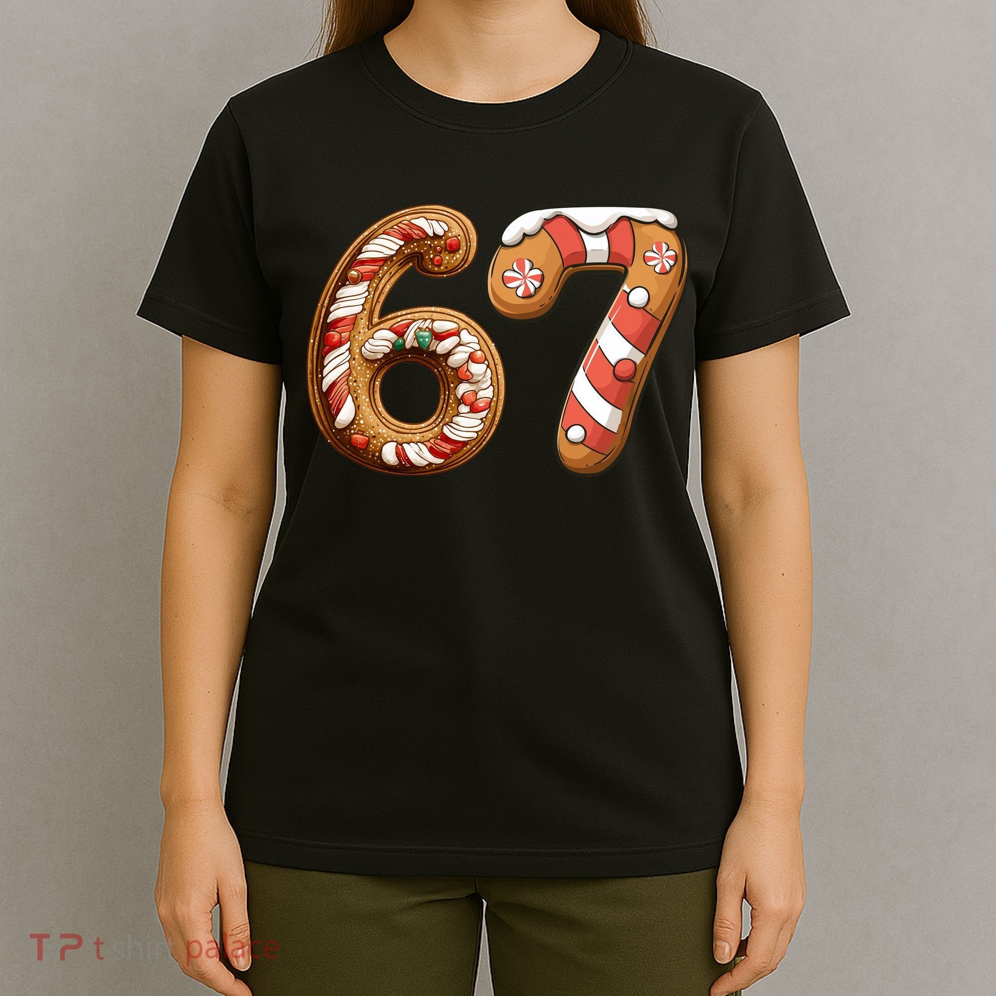 67 Christmas Six Seven Funny Meme Gingerbread Cookies T-Shirt