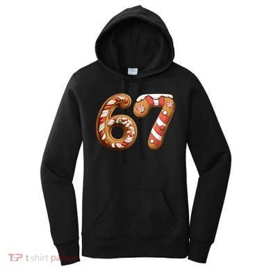 67 Christmas Six Seven Funny Meme Gingerbread Cookies Women's Hoodie