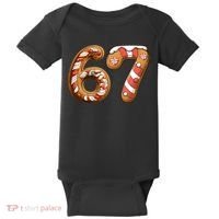 67 Christmas Six Seven Funny Meme Gingerbread Cookies Baby Bodysuit thumb 0
