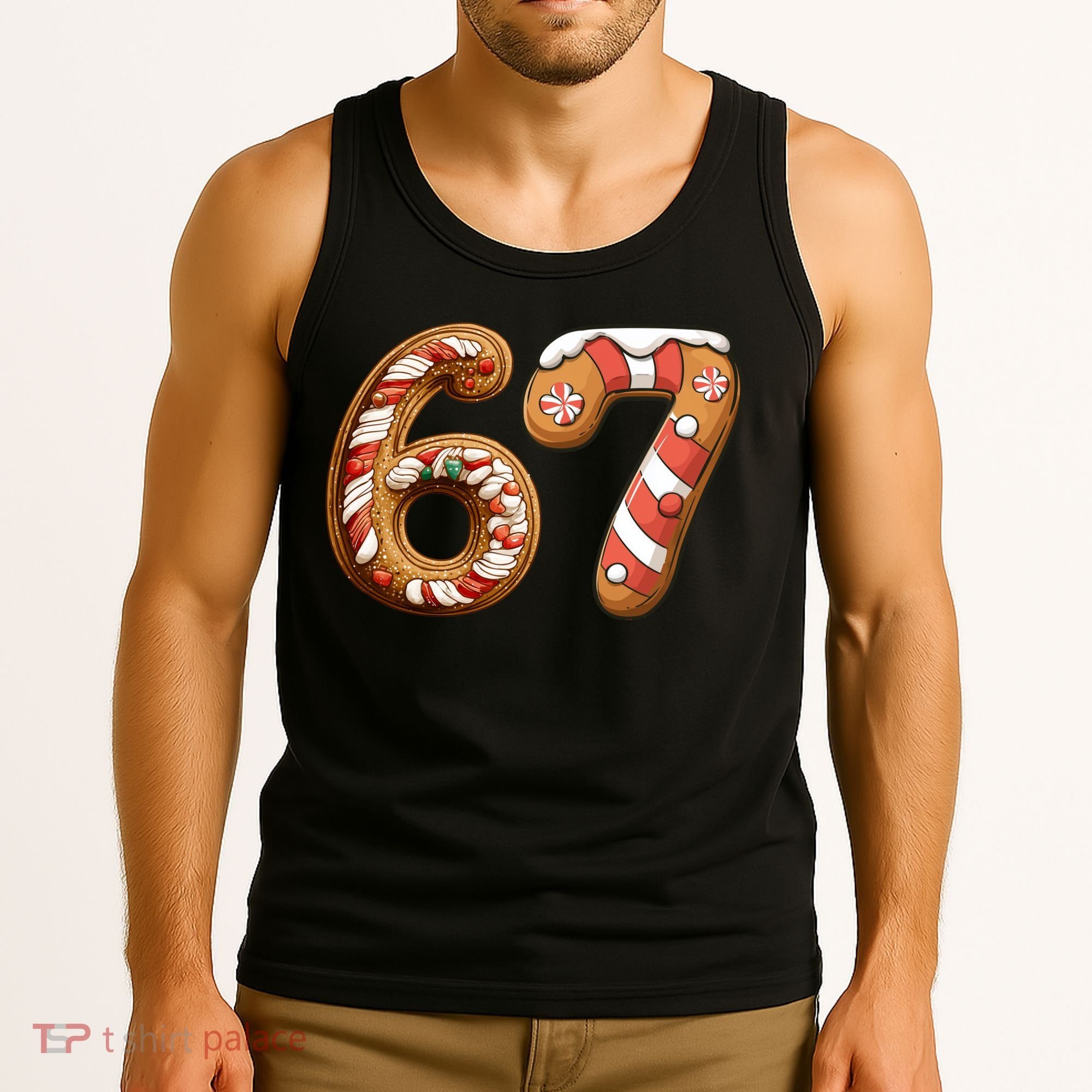 67 Christmas Six Seven Funny Meme Gingerbread Cookies Tank Top
