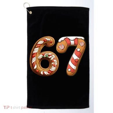 67 Christmas Six Seven Funny Meme Gingerbread Cookies Golf Towel
