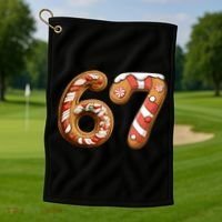 67 Christmas Six Seven Funny Meme Gingerbread Cookies Golf Towel thumb 1
