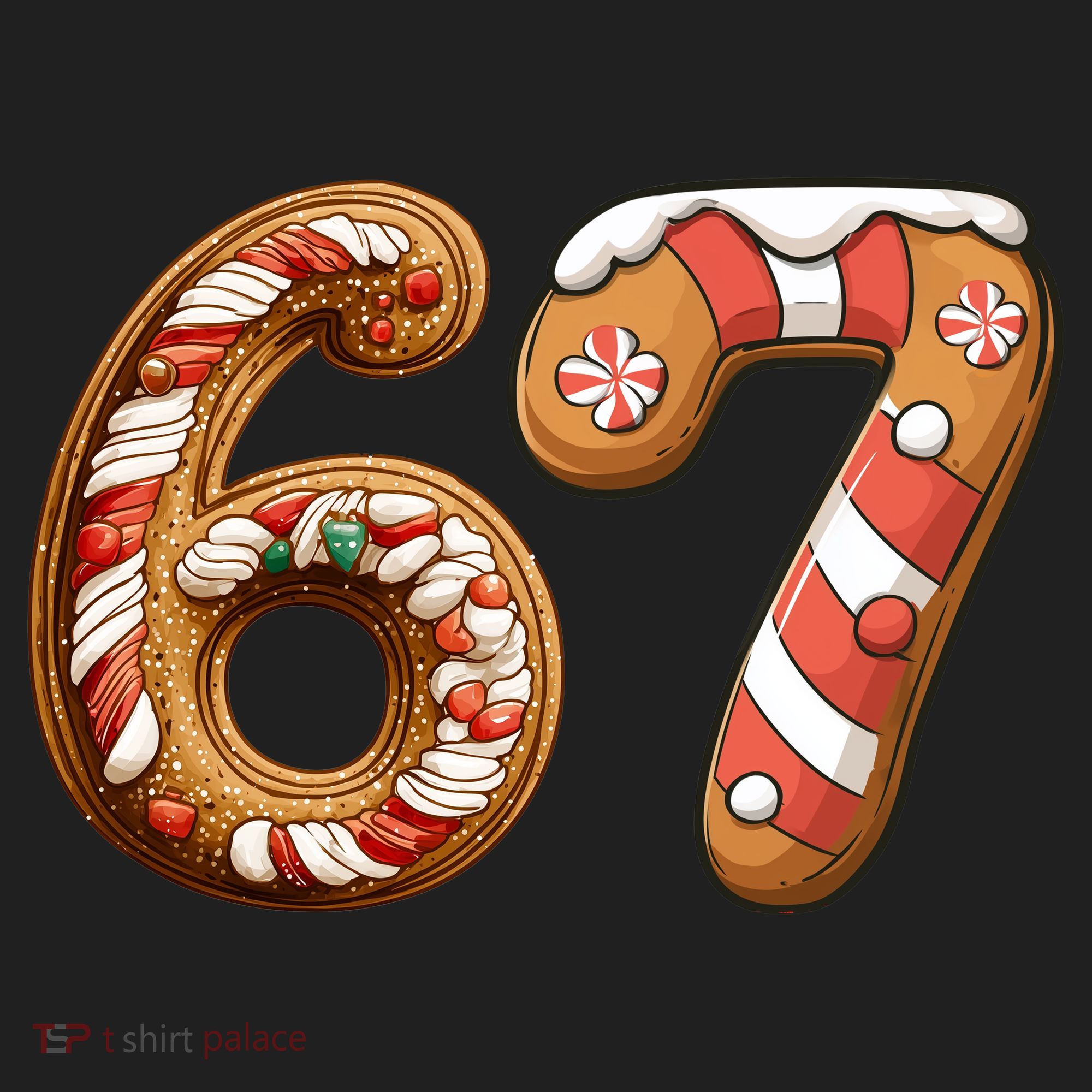 67 Christmas Six Seven Funny Meme Gingerbread Cookies Golf Towel