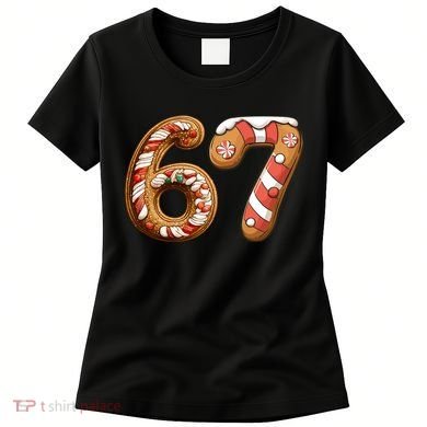 67 Christmas Six Seven Funny Meme Gingerbread Cookies Women's T-Shirt