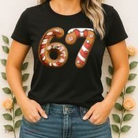 67 Christmas Six Seven Funny Meme Gingerbread Cookies Women's T-Shirt thumb 2