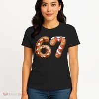 67 Christmas Six Seven Funny Meme Gingerbread Cookies Women's T-Shirt thumb 4
