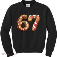67 Christmas Six Seven Funny Meme Gingerbread Cookies Kids Sweatshirt thumb 0