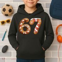67 Christmas Six Seven Funny Meme Gingerbread Cookies Kids Hoodie thumb 2