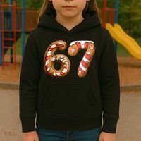 67 Christmas Six Seven Funny Meme Gingerbread Cookies Kids Hoodie thumb 3