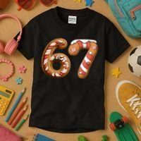 67 Christmas Six Seven Funny Meme Gingerbread Cookies Kids T-Shirt thumb 3