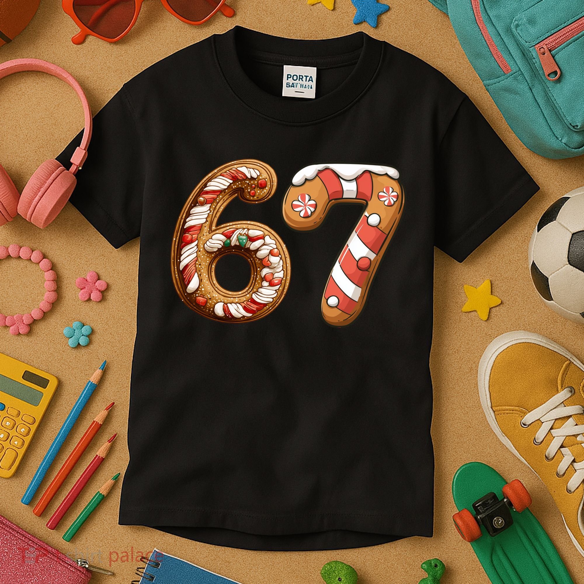 67 Christmas Six Seven Funny Meme Gingerbread Cookies Kids T-Shirt