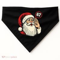 67 Christmas Six Seven Meme Brainrot Santa Claus USA-Made Doggie Bandana thumb 0