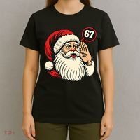 67 Christmas Six Seven Meme Brainrot Santa Claus T-Shirt thumb 4