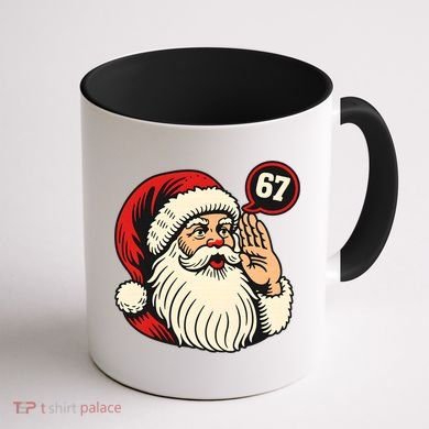 67 Christmas Six Seven Meme Brainrot Santa Claus Coffee Mug back