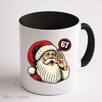 67 Christmas Six Seven Meme Brainrot Santa Claus Coffee Mug thumb 1