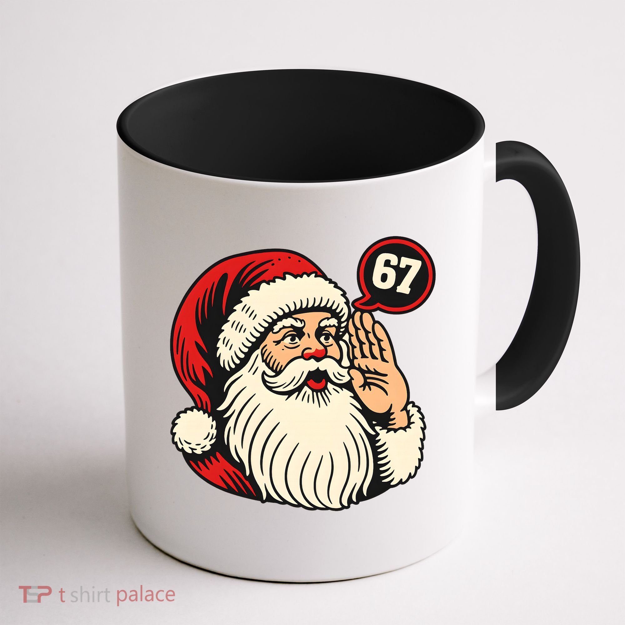 67 Christmas Six Seven Meme Brainrot Santa Claus Coffee Mug