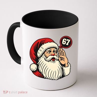 67 Christmas Six Seven Meme Brainrot Santa Claus Coffee Mug