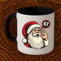 67 Christmas Six Seven Meme Brainrot Santa Claus Coffee Mug thumb 2