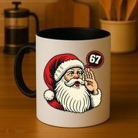 67 Christmas Six Seven Meme Brainrot Santa Claus Coffee Mug thumb 4