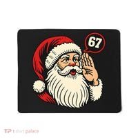67 Christmas Six Seven Meme Brainrot Santa Claus Mousepad thumb 0