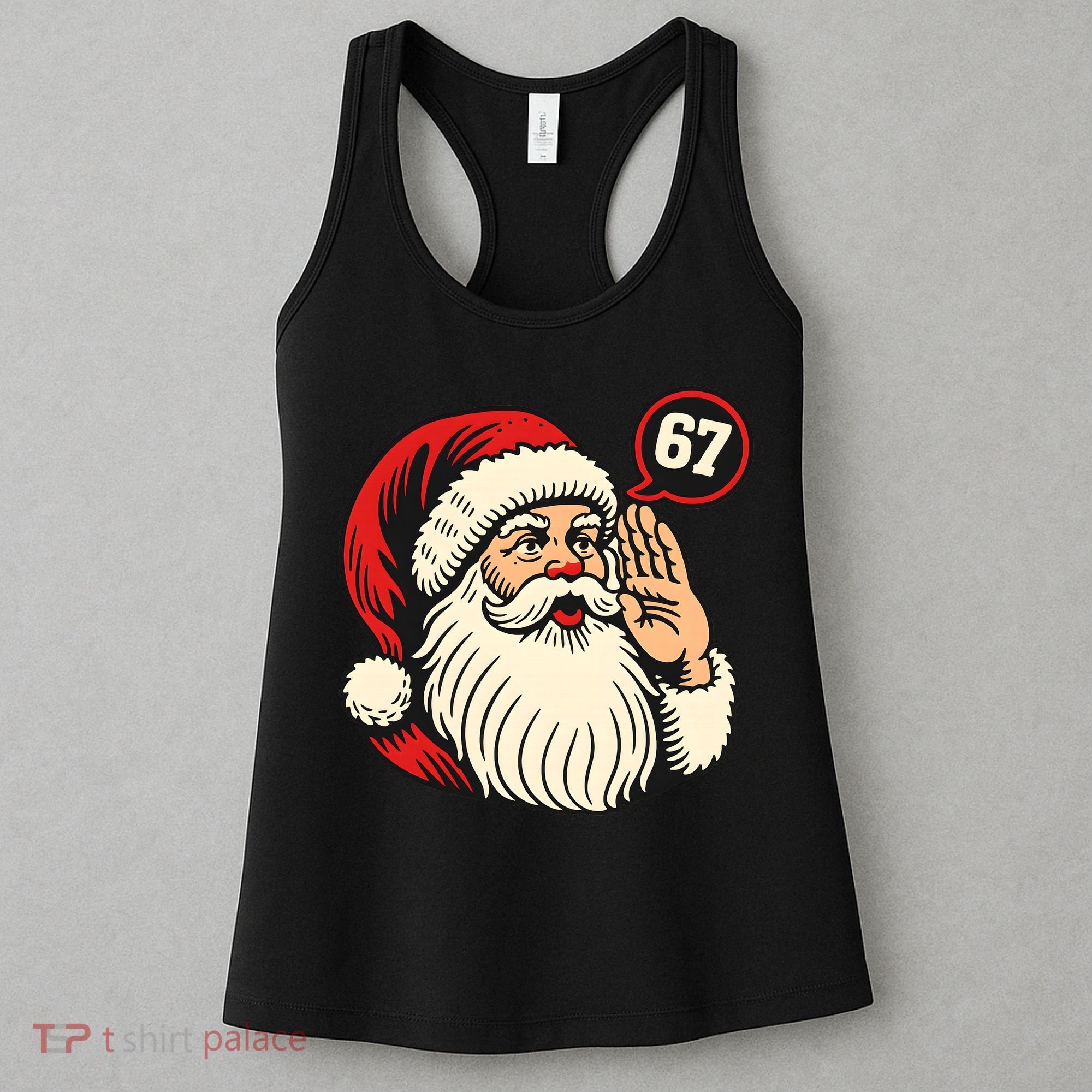 67 Christmas Six Seven Meme Brainrot Santa Claus Women's Tank Top