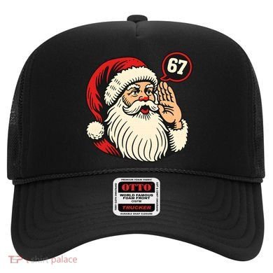 67 Christmas Six Seven Meme Brainrot Santa Claus Hat