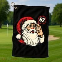 67 Christmas Six Seven Meme Brainrot Santa Claus Golf Towel thumb 1